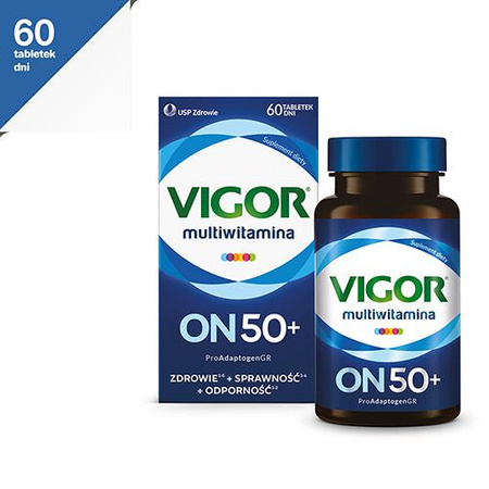 Vigor multiwitamina ON 50+ zestaw witamin i minerałów z żeń-szeniem i reishi , 60 tabletek