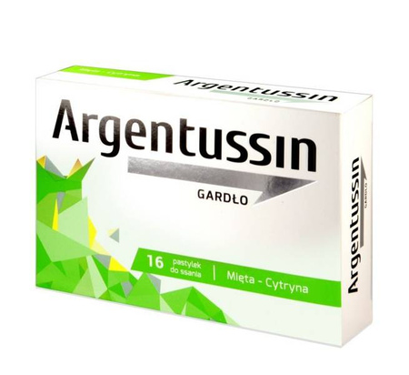 ARGENTUSSIN Gardło - 16pastylek o smaku miętowo - cytrynowym