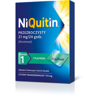 NIQUITIN Plastry przezroczyste 21mg/24h  x 7 sztuk