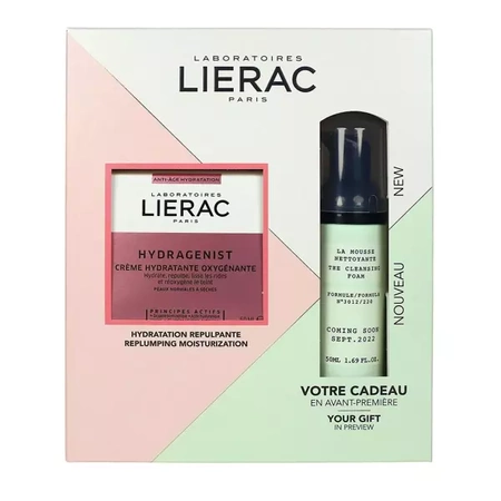 Lierac hydragenist nawilżający krem+pianka 2x50ml
