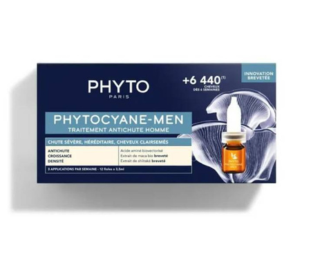 PHYTO PHYTOCYANE Kuracja przeciw wypadaniu włosów dla mężczyzn 12 fiolek x 3,5 ml 