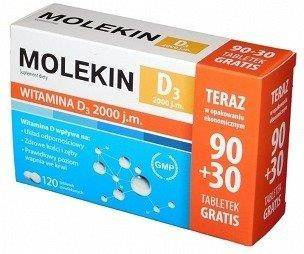 MOLEKIN D3 2000 j.m. x 90 tabletek + 30 tabletek GRATIS DATA WAŻNOŚCI 31.03.2025