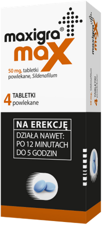 MAXIGRA MAX 50mg x 4 tabletki powlekane