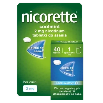 Nicorette Coolmint 2mg, 40 tabletek do ssania
