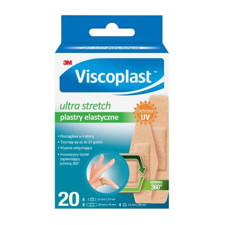 VISCOPLAST Ultra Stretch Plastry elastyczne, 20 sztuk