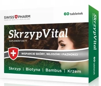 SkrzypVital włosy skóra paznokcie 60 tabletek DATA WAŻNOŚCI 31.12.2025