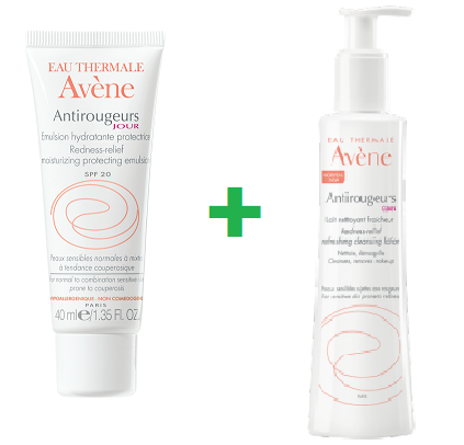 AVENE ANTIROUGEURS Emulsja JOUR 40 ml + Mleczko 200 ml