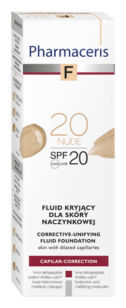 PHARMACERIS F Fluid kryjący do cery naczynkowej SPF20 - Nude 30ml