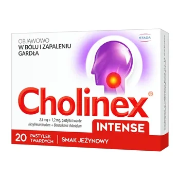 Cholinex Intense tabletki do ssania o smaku jeżynowym 20 sztuk