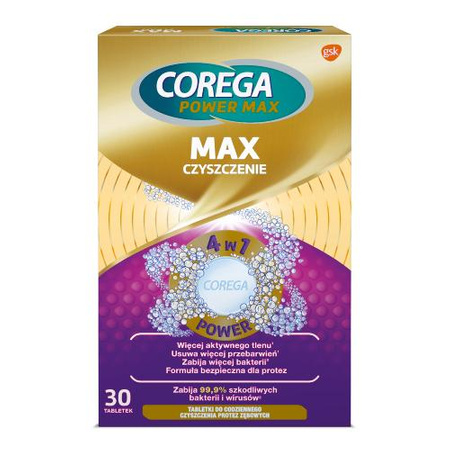 Corega Max Czyszczenie x 30 tabletek rozpuszczalnych 