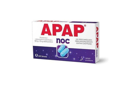 APAP NOC (500 mg + 25 mg) x 12 tabletek powlekanych DATA WAŻNOŚCI 31.12.2025