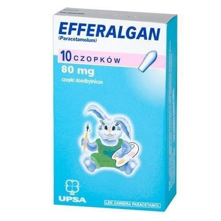 EFFERALGAN 80 mg x 10 czopków DATA WAŻNOŚCI 28.02.2026