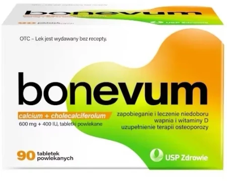 Bonevum 600 mg + 400 IU, 90 tabletek powlekanych