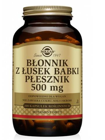 SOLGAR Błonnik z łusek babki płesznik 500mg x 200 kapsułek