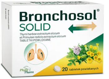 Bronchosol Solid, 20 tabletek powlekanych DATA WAŻNOŚCI 31.12.2025