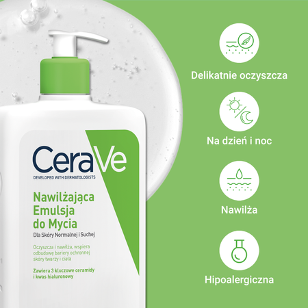 CERAVE Nawilżająca Emulsja do Mycia do skóry suchej 473ml