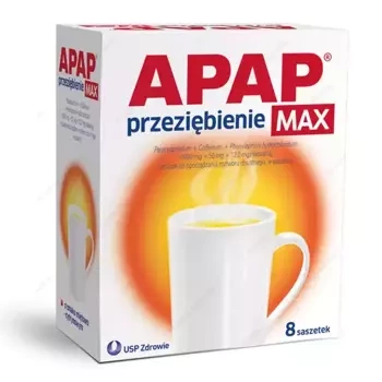 APAP przeziębienie Max 8 saszetek DATA WAŻNOŚCI 30.11.2025