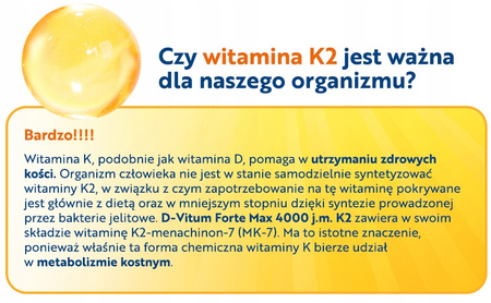 D-Vitum K2 forte MAX 4000 j.m., 120 kapsułek
