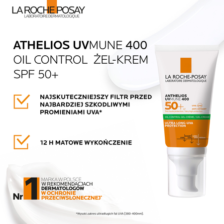 LA ROCHE-POSAY ANTHELIOS  Żel-krem SPF50+, 50ml DATA WAŻNOŚCI 31.01.2026
