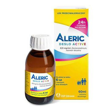 Aleric deslo active 0,5mg/ml Roztwór doustny, 60ml DATA WAŻNOŚCI 31.12.2025