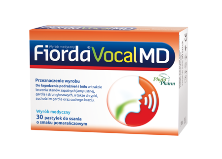 Fiorda® Vocal MD o smaku pomarańczowym x 30 pastylek do ssania