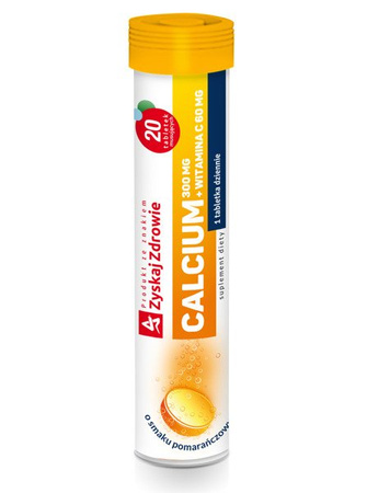 ZYSKAJ ZDROWIE CALCIUM 300mg + WITAMINA C 60mg x 20 tabletek musujących