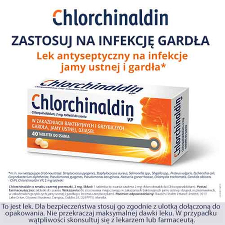 Chlorchinaldin czarna porzeczka x 40 tabletek 