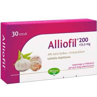 ALLIOFIL (200mg + 53,5mg) x 30 tabletek dojelitowych