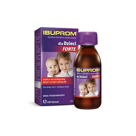 Ibuprom dla Dzieci Forte, 200 mg/5 ml, zawiesina doustna, 150 ml