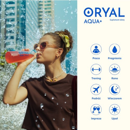 ORYAL Aqua+ Wiśnia z nutą wanilii 14 saszetek
