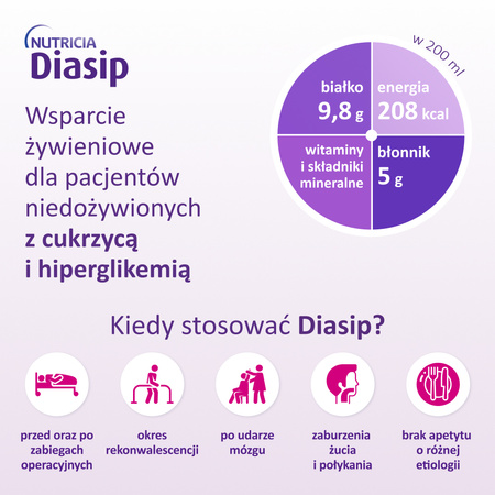 Diasip o smaku truskawkowym 4x200 ml 