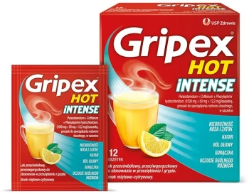Gripex HOT INTENSE, 1g+50mg+12,2mg, 12 saszetek