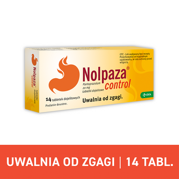 NOLPAZA CONTROL 20mg x 14 tabletek dojelitowych