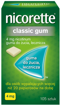 Nicorette Classic guma do żucia 4mg x 105 sztuk 