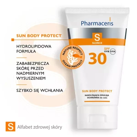 PHARMACERIS S SUN BODY PROTECT Emulsja SPF30, 150ml DATA WAŻNOŚCI 30.11.2025
