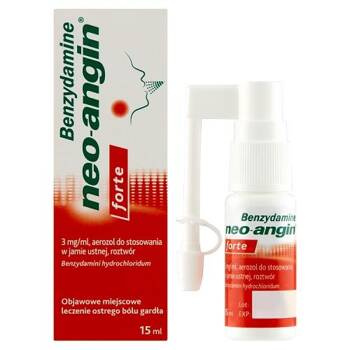 Benzydamine neo-angin forte 3mg/ml 15ml aerozol DATA WAŻNOŚCI  28.02.2026