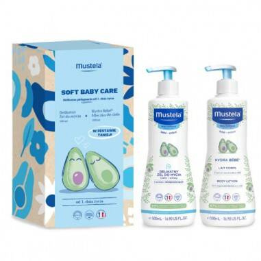Zestaw Mustela Soft Baby Care, Delikatny żel do mycia, 500 ml + Mleczko do ciała Hydra Babe, 500ml