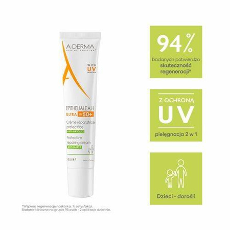 A-Derma Epitheliale A.H Ultra SPF50+ Ochrony krem regenerujący, 40ml  DATA WAŻNOŚCI 31.03.2026