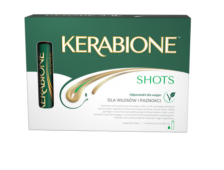 Kerabione Shots - 14 x 25 ml wegańska formuła na wypadanie włosów do picia