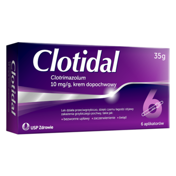 Clotidal, 10mg/g krem dopochwowy, 35g kremu + 6 aplikatorów
