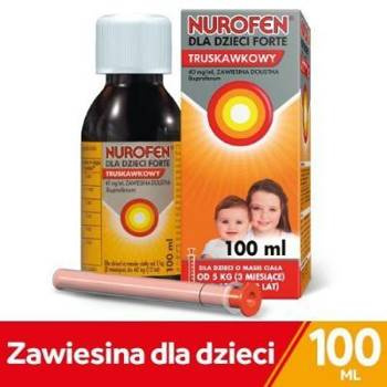 Nurofen dla dzieci Forte zawiesina truskawkowa 100ml DATA WAŻNOŚCI 31.05.2025