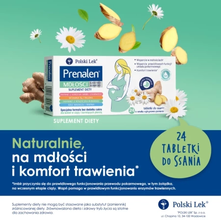Prenalen Mdłości Gastro Komfort 24 tabletki