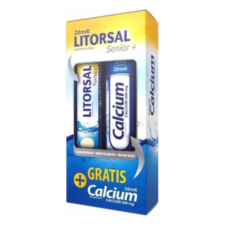 Zdrovit Litorsal Senior+ 24 tabletki musujące+ Calcium 20 tabletki musujące