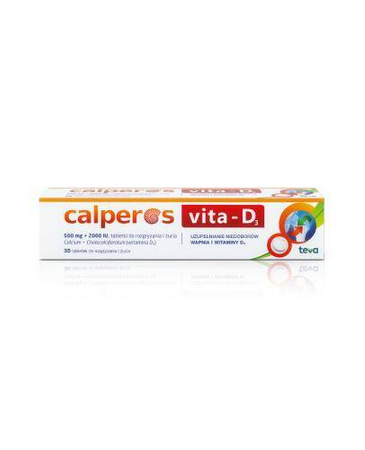 Calperos Vita-D3 500 Mg+2000i.U., 30 tabletek