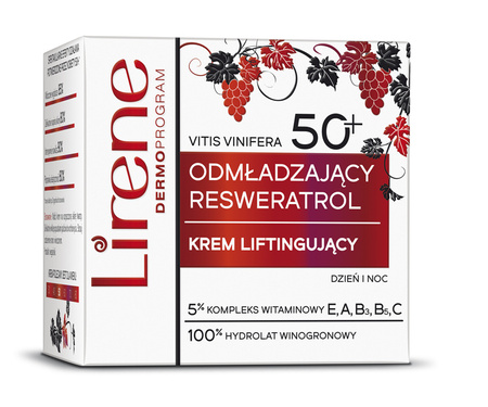 Lirene Krem do twarzy naprawczy przeciwzmarszczkowy 50+ Resweratrol 50 ml