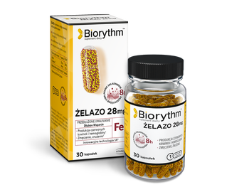 Biorythm Żelazo 28 mg x 30 kapsułek DATA WAŻNOŚCI 31.05.2025