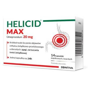 HELICID MAX (Piastprazol) 20 mg x 14 kapsułek dojelitowych 