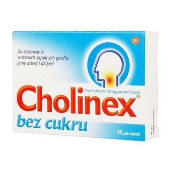 Cholinex bez cukru 16 pastylek do ssania