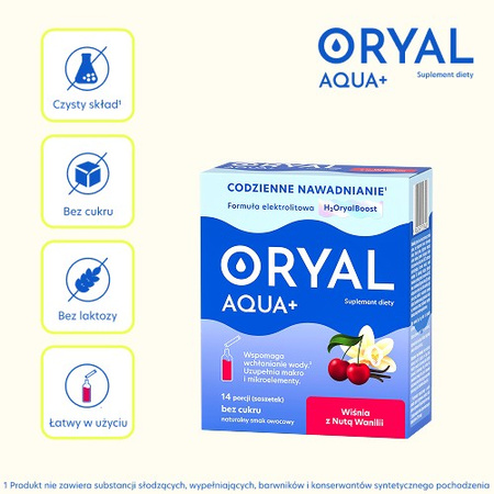 ORYAL Aqua+ Wiśnia z nutą wanilii 14 saszetek