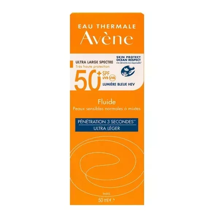 AVENE Bardzo wysoka ochrona przeciwsłoneczna Fluid SPF50+, 50ml  DATA WAŻNOŚCI31.01.2026
